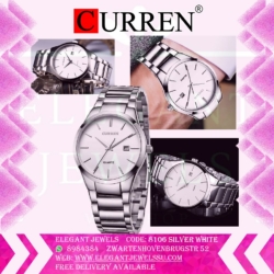 Men Curren Watch 8106 Silver White